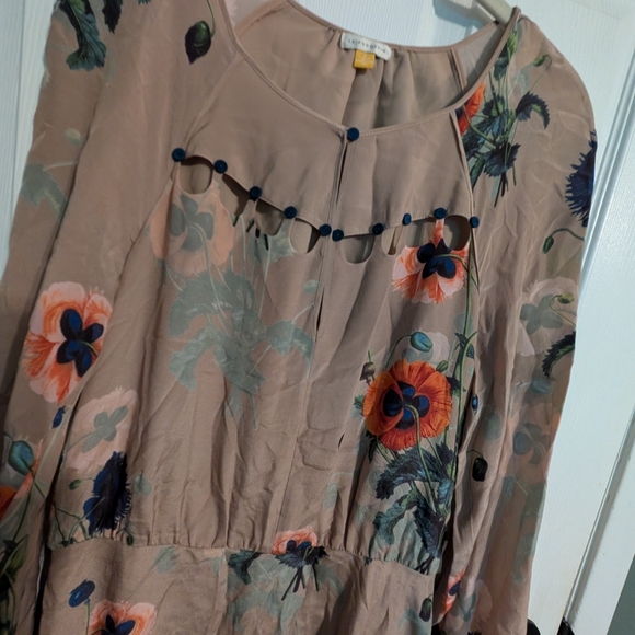 Rare Leifsdottir ottoman poppies silk dress size 8 - Picture 5 of 5